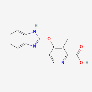 molecular formula C14H11N3O3 B3096515 4-[(1H-苯并咪唑-2-基)氧基]-3-甲基吡啶-2-羧酸 CAS No. 1286104-27-5