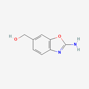 molecular formula C8H8N2O2 B3096530 6-苯并恶唑甲醇，2-氨基- CAS No. 128618-37-1