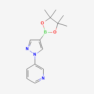 molecular formula C14H18BN3O2 B3096539 3-(4-(4,4,5,5-tetramethyl-1,3,2-dioxaborolan-2-yl)-1H-pyrazol-1-yl)pyridine CAS No. 1286202-05-8