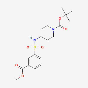 molecular formula C18H26N2O6S B3096551 tert-Butyl 4-;3-(methoxycarbonyl)phenylsulfonamido=piperidine-1-carboxylate CAS No. 1286264-41-2