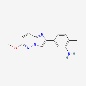 molecular formula C14H14N4O B3096575 5-(6-甲氧基咪唑并[1,2-b]哒嗪-2-基)-2-甲基苯胺 CAS No. 1286732-85-1