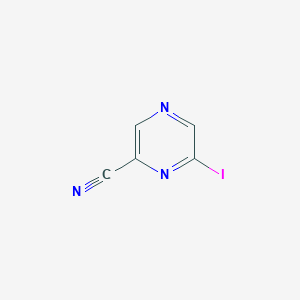 molecular formula C5H2IN3 B3096578 6-碘吡嗪-2-碳腈 CAS No. 1286743-81-4