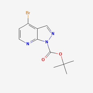 molecular formula C11H12BrN3O2 B3096585 tert-Butyl 4-bromo-1H-pyrazolo[3,4-b]pyridine-1-carboxylate CAS No. 1286754-61-7