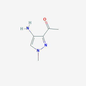 molecular formula C6H9N3O B3096674 1-(4-Amino-1-methyl-1H-pyrazol-3-yl)ethanone CAS No. 1287670-54-5