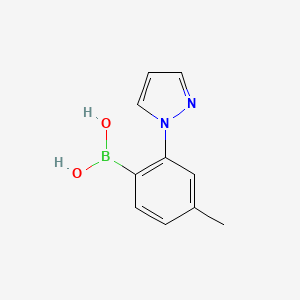molecular formula C10H11BN2O2 B3096682 [4-methyl-2-(1H-pyrazol-1-yl)phenyl]boronic acid CAS No. 1287753-43-8