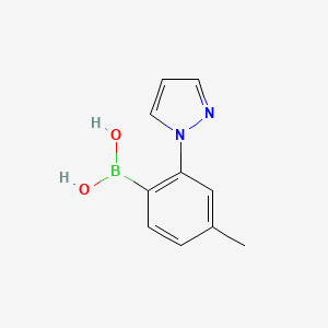 molecular formula C10H11BN2O2 B3096682 [4-甲基-2-(1H-吡唑-1-基)苯基]硼酸 CAS No. 1287753-43-8