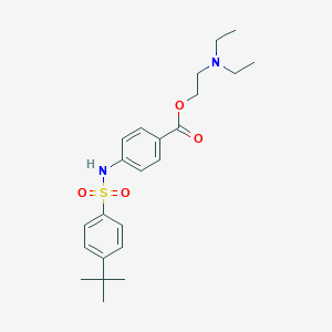 molecular formula C23H32N2O4S B309673 2-(Diethylamino)ethyl 4-{[(4-tert-butylphenyl)sulfonyl]amino}benzoate 