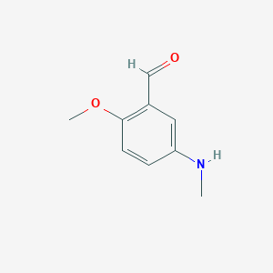 molecular formula C9H11NO2 B3096765 2-Methoxy-5-(methylamino)benzaldehyde CAS No. 1289171-07-8