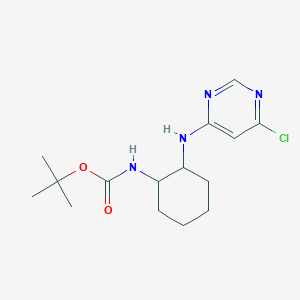 molecular formula C15H23ClN4O2 B3096804 tert-Butyl (2-((6-chloropyrimidin-4-yl)amino)cyclohexyl)carbamate CAS No. 1289386-75-9