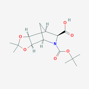 molecular formula C15H23NO6 B3096883 Racemic-(3aR,4S,6S,7S,7aS)-5-(tert-butoxycarbonyl)-2,2-dimethylhexahydro-4,7-methano[1,3]dioxolo[4,5-c]pyridine-6-carboxylic acid CAS No. 1290626-79-7