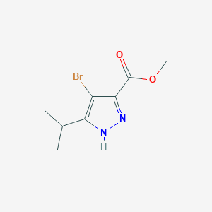 molecular formula C8H11BrN2O2 B3096898 4-溴-5-(丙-2-基)-1H-吡唑-3-羧酸甲酯 CAS No. 1290937-43-7