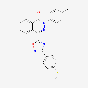 molecular formula C24H18N4O2S B3096913 2-(4-methylphenyl)-4-{3-[4-(methylthio)phenyl]-1,2,4-oxadiazol-5-yl}phthalazin-1(2H)-one CAS No. 1291832-21-7