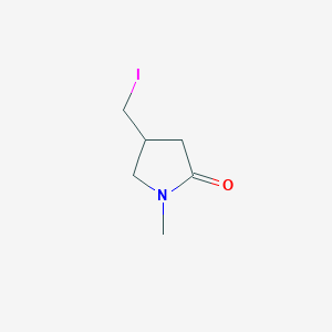 molecular formula C6H10INO B3096936 4-(Iodomethyl)-1-methyl-pyrrolidin-2-one CAS No. 129352-63-2