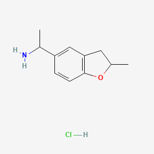 molecular formula C11H16ClNO B3096946 [1-(2-甲基-2,3-二氢-1-苯并呋喃-5-基)乙基]胺盐酸盐 CAS No. 1294446-16-4