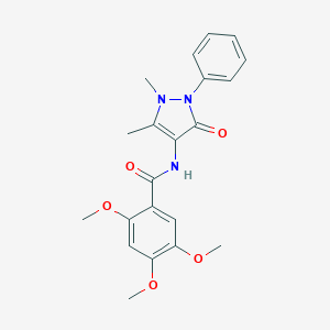 molecular formula C21H23N3O5 B309695 N-(1,5-dimethyl-3-oxo-2-phenyl-2,3-dihydro-1H-pyrazol-4-yl)-2,4,5-trimethoxybenzamide 