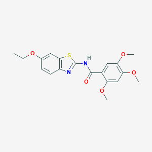 molecular formula C19H20N2O5S B309701 N-(6-ethoxy-1,3-benzothiazol-2-yl)-2,4,5-trimethoxybenzamide 