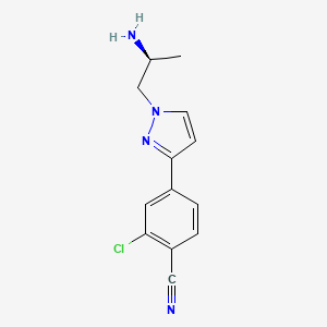 molecular formula C13H13ClN4 B3097022 (S)-4-(1-(2-氨基丙基)-1H-吡唑-3-基)-2-氯苯甲腈 CAS No. 1297537-41-7