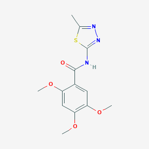 molecular formula C13H15N3O4S B309703 2,4,5-trimethoxy-N-(5-methyl-1,3,4-thiadiazol-2-yl)benzamide 