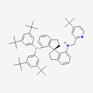 molecular formula C55H71N2P B3097041 (R)-(+)-7-Bis(3,5-di-t-butylphenyl)phosphino-7'-[(4-t-butylpyridine-2-ylmethyl)amino]-2,2',3,3'-tetrahydro-1,1'-spirobiindane CAS No. 1298133-38-6