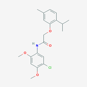 molecular formula C20H24ClNO4 B309711 N-(5-chloro-2,4-dimethoxyphenyl)-2-(2-isopropyl-5-methylphenoxy)acetamide 