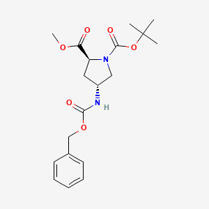 molecular formula C19H26N2O6 B3097117 反式-1-Boc-4-cbz-氨基-L-脯氨酸甲酯 CAS No. 130047-39-1