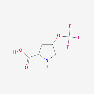 molecular formula C6H8F3NO3 B3097133 4-(三氟甲氧基)吡咯烷-2-羧酸 CAS No. 1301738-64-6