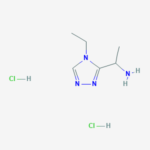 molecular formula C6H13ClN4 B3097137 [1-(4-Ethyl-4H-1,2,4-triazol-3-yl)ethyl]amine dihydrochloride CAS No. 1301739-71-8