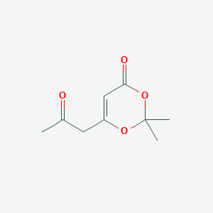 molecular formula C9H12O4 B3097199 2,2-dimethyl-6-(2-oxopropyl)-4H-1,3-dioxin-4-one CAS No. 130473-38-0