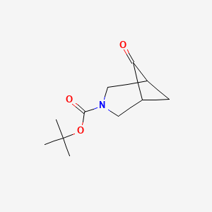 molecular formula C11H17NO3 B3097225 叔丁基 6-氧代-3-氮杂双环[3.1.1]庚烷-3-羧酸酯 CAS No. 1305208-01-8