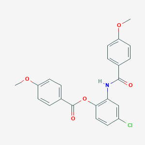 molecular formula C22H18ClNO5 B309724 4-Chloro-2-[(4-methoxybenzoyl)amino]phenyl 4-methoxybenzoate 
