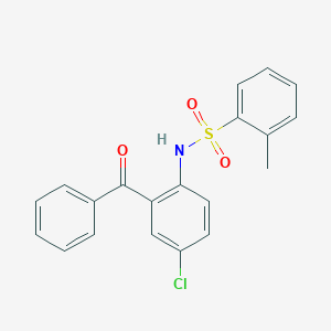molecular formula C20H16ClNO3S B309727 N-(2-benzoyl-4-chlorophenyl)-2-methylbenzenesulfonamide 