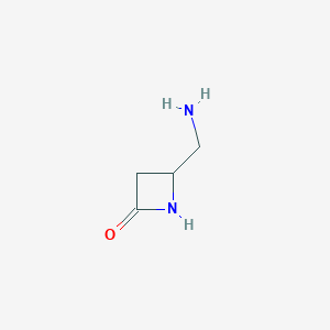 molecular formula C4H8N2O B3097272 4-(Aminomethyl)azetidin-2-one CAS No. 130762-32-2