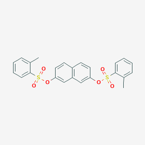 molecular formula C24H20O6S2 B309729 7-{[(2-Methylphenyl)sulfonyl]oxy}-2-naphthyl 2-methylbenzenesulfonate 