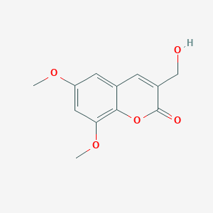 molecular formula C12H12O5 B3097302 3-羟甲基-6,8-二甲氧基香豆素 CAS No. 130838-24-3