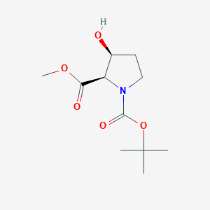molecular formula C11H19NO5 B3097330 1-tert-Butyl 2-methyl (2R,3S)-3-hydroxypyrrolidine-1,2-dicarboxylate CAS No. 130966-41-5