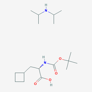 molecular formula C18H36N2O4 B3097337 Boc-ala(beta-cyclobutyl)-OH dipa CAS No. 1309668-80-1