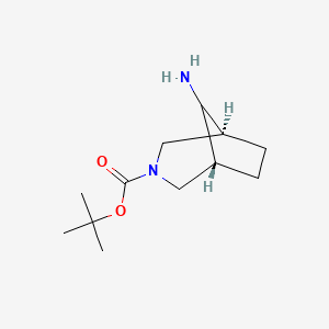 molecular formula C12H22N2O2 B3097381 叔丁基抗-8-氨基-3-氮杂双环[3.2.1]辛烷-3-羧酸酯 CAS No. 1310381-28-2