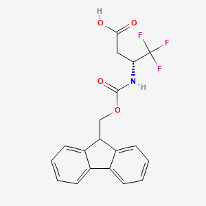 molecular formula C19H16F3NO4 B3097429 (R)-Fmoc-3-amino-4,4,4-trifluoro-butyric acid CAS No. 1310680-34-2