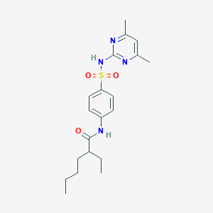 molecular formula C20H28N4O3S B309743 N-(4-{[(4,6-dimethyl-2-pyrimidinyl)amino]sulfonyl}phenyl)-2-ethylhexanamide 