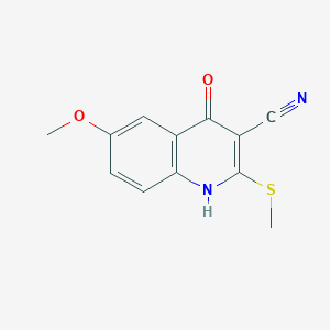 B3097474 4-Hydroxy-6-methoxy-2-(methylthio)quinoline-3-carbonitrile CAS No. 131170-51-9