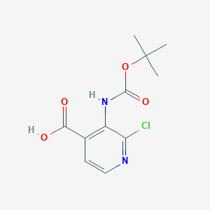 molecular formula C11H13ClN2O4 B3097503 3-((tert-Butoxycarbonyl)amino)-2-chloroisonicotinic acid CAS No. 1312105-89-7