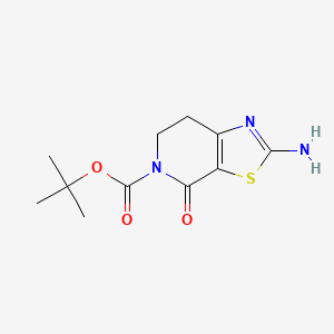 molecular formula C11H15N3O3S B3097519 tert-Butyl 2-amino-4-oxo-6,7-dihydrothiazolo[5,4-c]pyridine-5(4H)-carboxylate CAS No. 1312412-88-6