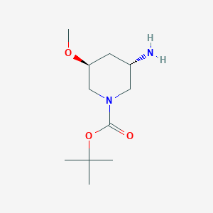 molecular formula C11H22N2O3 B3097558 叔丁基 (3S,5S)-3-氨基-5-甲氧基哌啶-1-羧酸酯 CAS No. 1312810-23-3