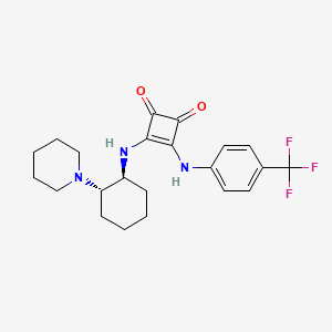 molecular formula C22H26F3N3O2 B3097561 3-环丁烯-1,2-二酮，3-[[(1S,2S)-2-(1-哌啶基)环己基]氨基]-4-[[4-(三氟甲基)苯基]氨基]- CAS No. 1312991-08-4
