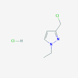 molecular formula C6H10Cl2N2 B3097588 3-(chloromethyl)-1-ethyl-1H-pyrazole hydrochloride CAS No. 1313410-14-8