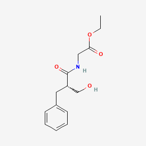 molecular formula C14H19NO4 B3097636 (S)-ethyl 2-(2-benzyl-3-hydroxypropanamido)acetate CAS No. 1314751-83-1