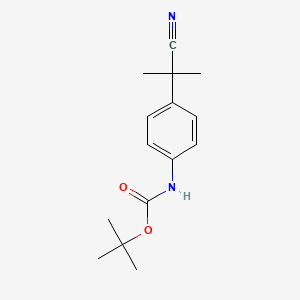 molecular formula C15H20N2O2 B3097637 2-[4-(BOC-氨基)苯基]-2-甲基丙腈 CAS No. 1314791-16-6