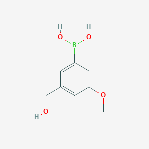 molecular formula C8H11BO4 B3097714 [3-(Hydroxymethyl)-5-methoxyphenyl]boronic acid CAS No. 1315276-35-7