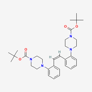 molecular formula C32H44N4O4 B3097725 叔丁基 4-{2-[(Z)-2-(2-{4-[(叔丁氧基)羰基]哌嗪-1-基}苯基)乙烯基]苯基}哌嗪-1-羧酸盐 CAS No. 1315619-65-8