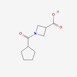 molecular formula C10H15NO3 B3097739 1-(环戊烷甲酰基)氮杂环丁-3-羧酸 CAS No. 1316217-35-2